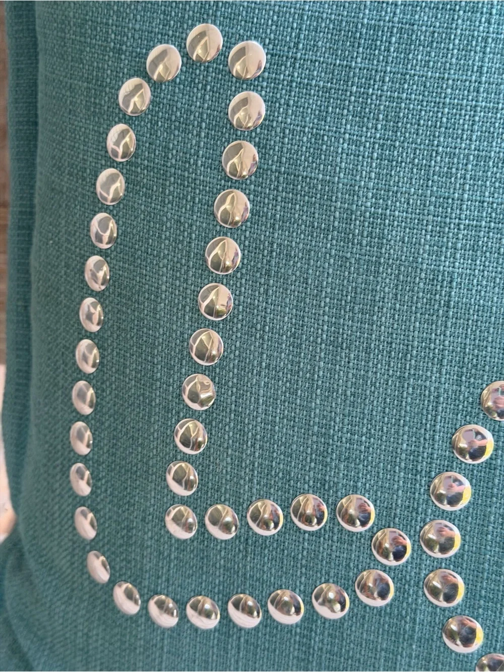 Teal Studded 'Love' Decorative Lumbar Pillow - Home Accents